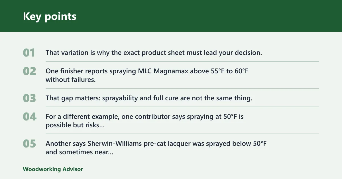 Key points: How cold is too cold to spray lacquer?