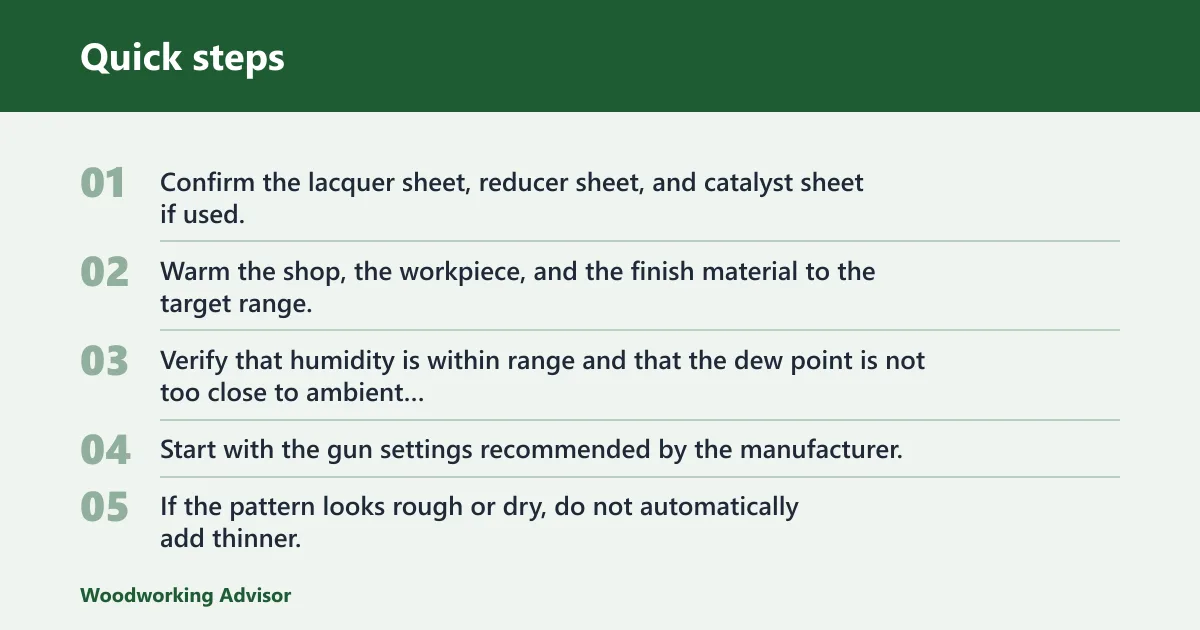 Quick steps: Winter spray setup and workflow