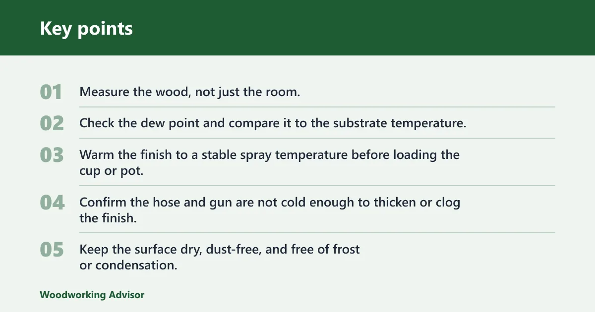 Key points: Winter poly spray checklist