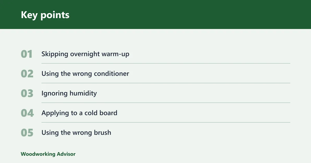 Key points: Common mistakes in cold weather