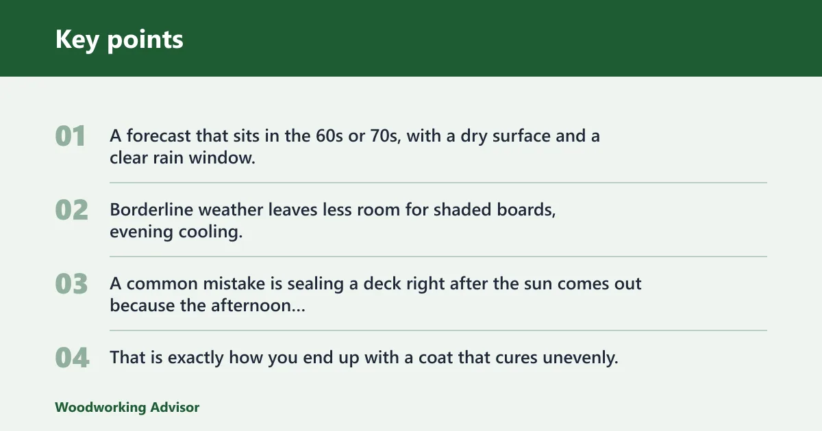 Key points: What is the best temperature to apply Thompson's WaterSeal?