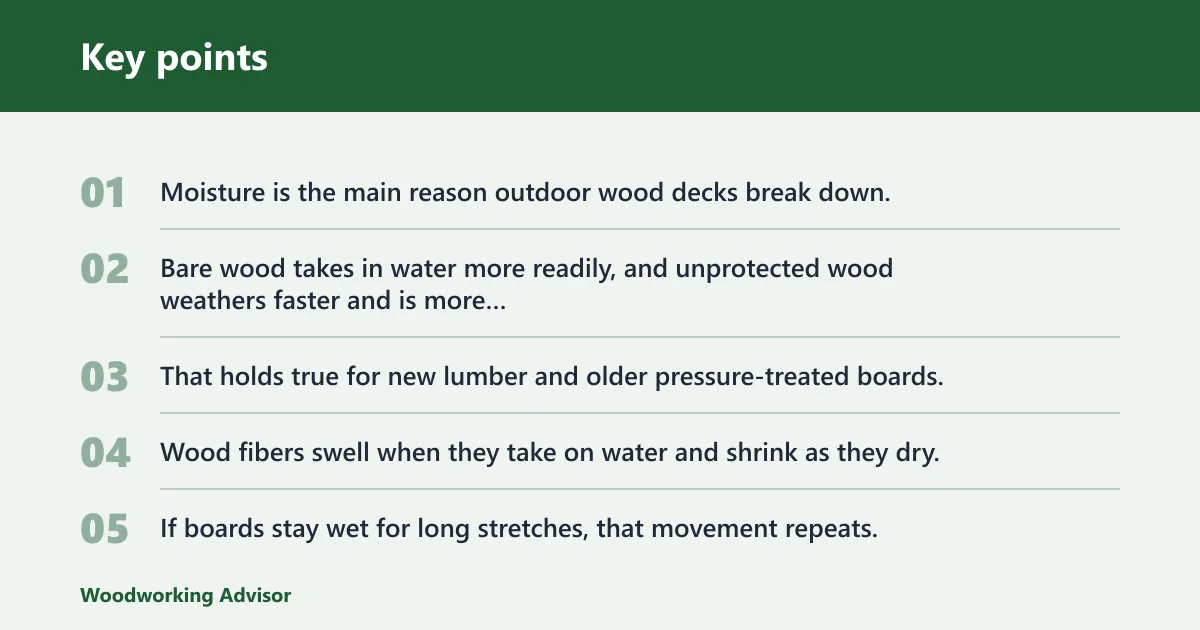 Key points: What winter does to bare deck boards