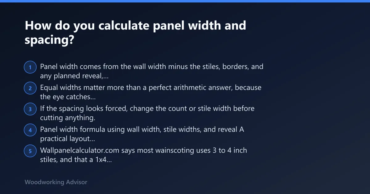 Steps: How do you calculate panel width and spacing?