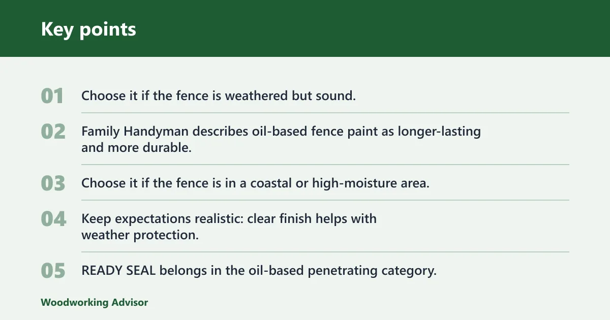 Key points: Choose oil-based stain or clear sealer