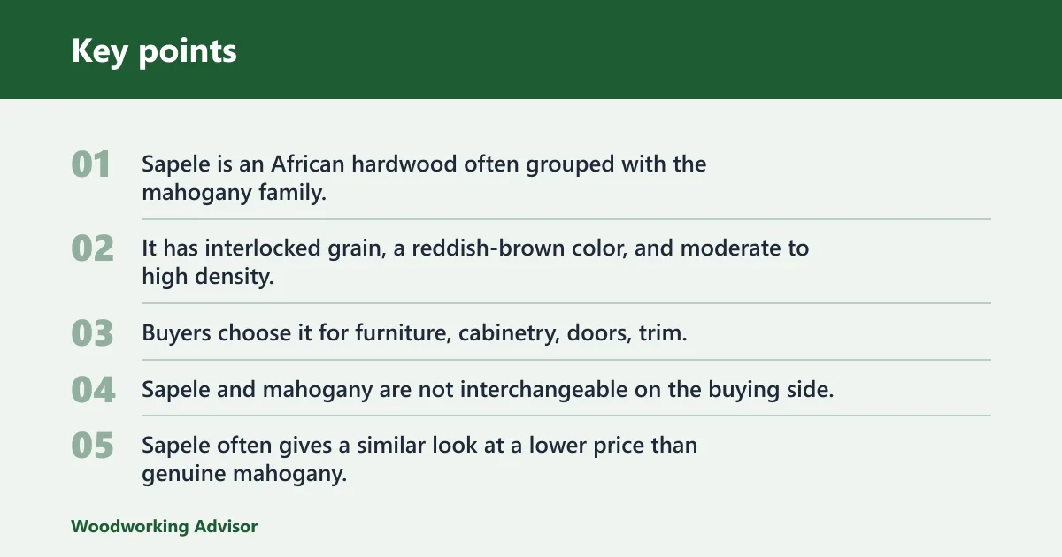 Key points: What is sapele wood?