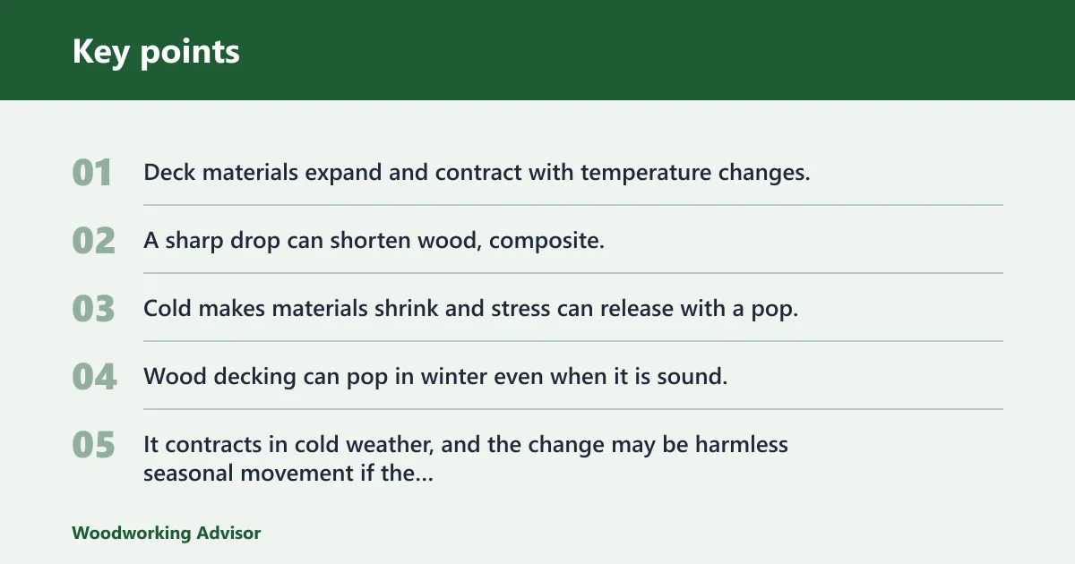 Key points: Why decks pop in cold weather