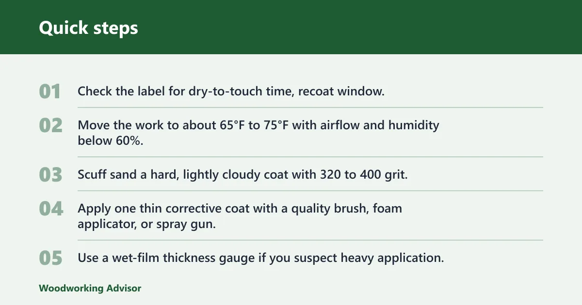 Quick steps: How do you fix cloudy polyurethane?