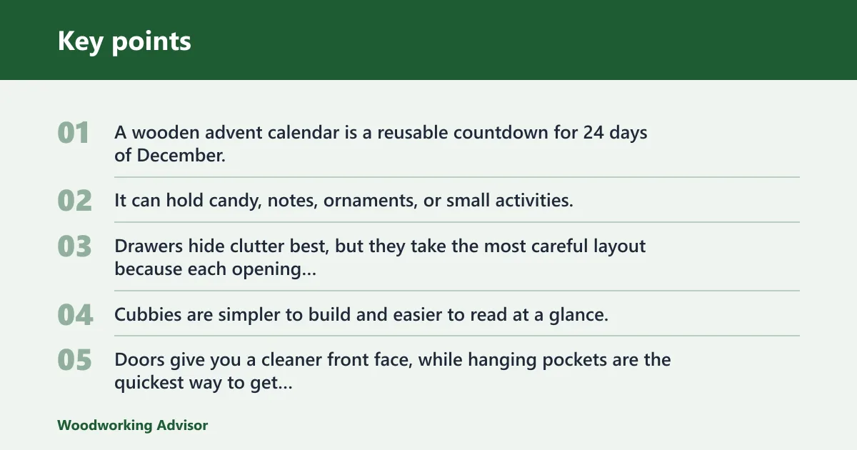 Key points: Advent calendar format comparison