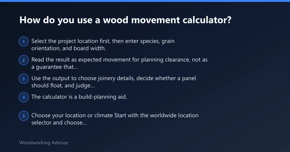 Steps: How do you use a wood movement calculator?