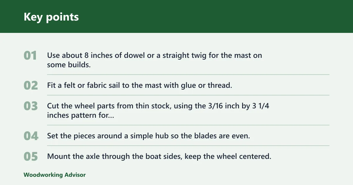 Key points: How do you assemble the sail or paddle wheel?
