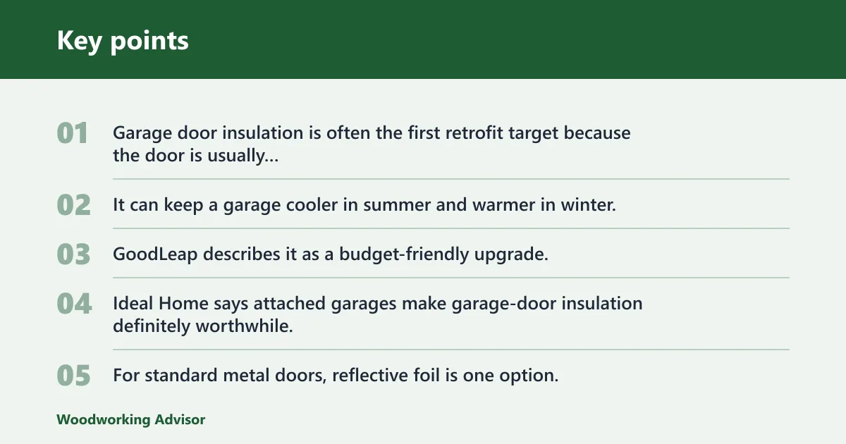 Key points: Where garage insulation pays first